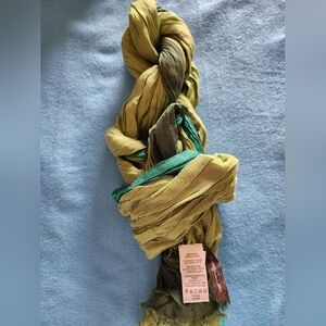 Green and Yellow Tie-Dye Scarf